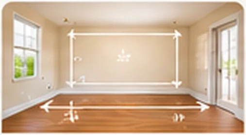 Empty room prepared for measuring floor area